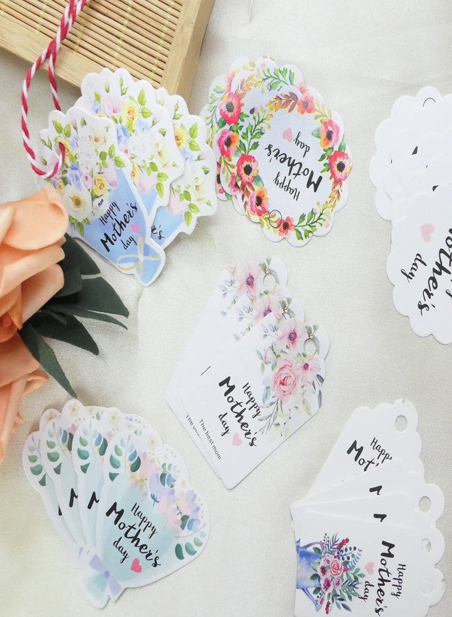 HADDIY Mother's Day Gift Tags,120 Pcs Floral Happy Mother's Day Hanging Paper Tags with String Best Mom Labels for Gift Wrapping Supplies - Image 4